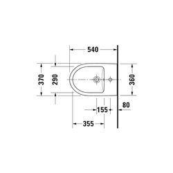 Duravit No.1 Wandbidet 540x370x300mm, Weiß Hochglanz, 1 HL, mit HLB/Überlauf... DURAVIT-2279150000 4053424182605 (Abb. 1)