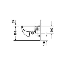 Duravit Starck 3 Wandbidet 540x365x335mm Weiß Hochglanz, WonderGliss, 1 HL, HLB, Ü... DURAVIT-22801500001 4021534630972 (Abb. 1)