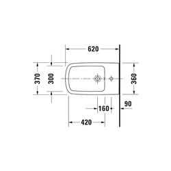 Duravit DuraStyle Wandbidet 620x370x325mm, Weiß Hochglanz, WonderGliss, 1 HL, HLB,... DURAVIT-22861500001 4021534909146 (Abb. 1)