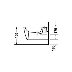 Duravit ME by Starck Wandbidet 570x370x295mm Weiß Seidenmatt, WonderGliss, 1 HL, H... DURAVIT-22881532001 4053424892658 (Abb. 1)