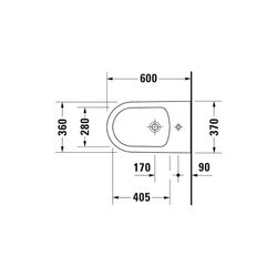 Duravit ME by Starck Stand Bidet 600x370x400mm, Weiß Seidenmatt, WonderGliss, 1 HL... DURAVIT-22891032001 4053424892672 (Abb. 1)