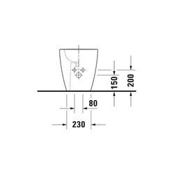 Duravit ME by Starck Stand Bidet 600x370x400mm, Weiß Seidenmatt, WonderGliss, 1 HL... DURAVIT-22891032001 4053424892672 (Abb. 1)