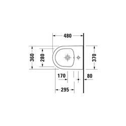 Duravit ME by Starck Wandbidet 480x370x290mm, Weiß Seidenmatt, 1 HL, HLB, Überlauf,... DURAVIT-2290153200 4053424892689 (Abb. 1)