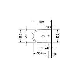 Duravit D-Neo Wandbidet 540x360x400mm, Weiß Hochglanz, 1 HL, HLB, Überlauf, verdeck... DURAVIT-2294150000 4063382017185 (Abb. 1)