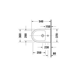 Duravit D-Neo Wandbidet 540x360x400mm, Weiß Hochglanz, mit HLB, 1 HL, mit Überlauf... DURAVIT-2295150000 4063382017246 (Abb. 1)
