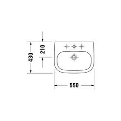 Duravit D-Code Waschtisch 430x550x175mm wandhäng., Weiß Hochglanz, Halbrund, 1 WP m... DURAVIT-2310550000 4021534344060 (Abb. 1)