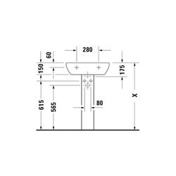 Duravit D-Code Waschtisch 430x550x175mm wandhäng., Weiß Hochglanz, Halbrund, 1 WP m... DURAVIT-2310550000 4021534344060 (Abb. 1)