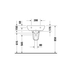 Duravit D-Code Waschtisch 430x550x175mm wandhäng., Weiß Hochglanz, Halbrund, 1 WP m... DURAVIT-2310550000 4021534344060 (Abb. 1)