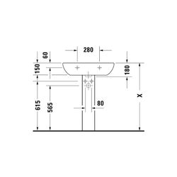 Duravit D-Code Waschtisch 500x650x180mm wandhäng., Weiß Hochglanz, Halbrund, 1 WP m... DURAVIT-2310650000 4021534344046 (Abb. 1)