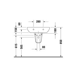 Duravit D-Code Waschtisch 500x650x180mm wandhäng., Weiß Hochglanz, Halbrund, 1 WP m... DURAVIT-2310650000 4021534344046 (Abb. 1)