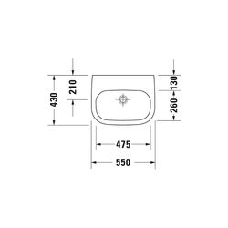 Duravit D-Code Waschtisch 430x550x175mm wandhäng., Weiß Hochglanz, Halbrund, 1 Wasc... DURAVIT-2311550000 4021534952975 (Abb. 1)