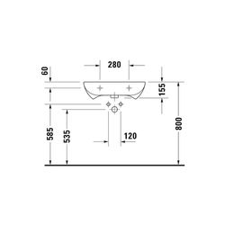 Duravit D-Code Waschtisch 555x600x155mm wandhäng., Weiß Hochglanz, Rechteckig, 1 Wa... DURAVIT-2312600000 4021534686504 (Abb. 1)