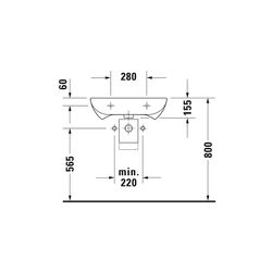 Duravit D-Code Waschtisch 555x600x155mm wandhäng., Weiß Hochglanz, Rechteckig, 1 Wa... DURAVIT-2313600000 4021534686528 (Abb. 1)