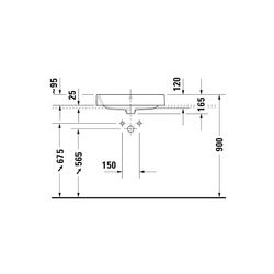 Duravit Happy D.2 Plus Aufsatzbecken 600mm, Weiß Hochglanz, WonderGliss, Rechtecki... DURAVIT-23146000001 4021534843457 (Abb. 1)