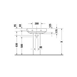 Duravit Happy D.2 Waschtisch 495x650x175mm wandhängend Weiß Hochglanz, Rechteckig,... DURAVIT-23166500001 4021534848728 (Abb. 1)