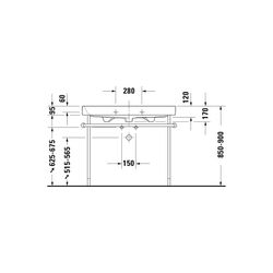 Duravit Happy D.2 Metallkonsole 491x973x750-800mm variabel, Chrom poliert, bodenste... DURAVIT-0030761000 4021534923272 (Abb. 1)