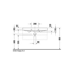 Duravit Happy D.2 Waschtisch 505x1000x170mm, WonderGliss, Weiß Hochglanz, Rechteck... DURAVIT-23181000271 4021534861376 (Abb. 1)