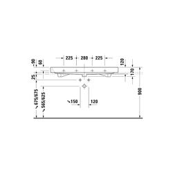 Duravit Happy D.2 Waschtisch 505x1200x170mm, WonderGliss, Weiß Hochglanz, Rechteck... DURAVIT-23181200261 4021534954764 (Abb. 1)