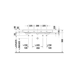Duravit Happy D.2 Waschtisch 505x1200x170mm, WonderGliss, Weiß Hochglanz, Rechteck... DURAVIT-23181200261 4021534954764 (Abb. 1)