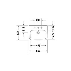 Duravit DuraStyle Waschtisch 440x550x170mm wandh. Weiß Hochglanz, Rechteckig, Wond... DURAVIT-23195500001 4021534850998 (Abb. 1)