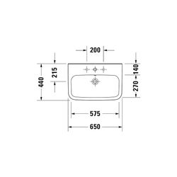 Duravit DuraStyle Waschtisch 440x650x170mm wandhäng., Weiß Hochglanz, Rechteckig, 1... DURAVIT-2319650000 4021534851063 (Abb. 1)
