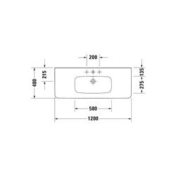 Duravit DuraStyle Waschtisch 480x1200x170mm, Weiß Hochglanz, Rechteckig, 1 Waschpla... DURAVIT-2320120000 4021534904325 (Abb. 1)