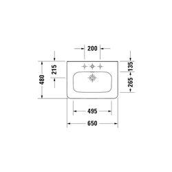 Duravit DuraStyle Waschtisch 480x650x165mm, Weiß Hochglanz, Rechteckig, 1 Waschplat... DURAVIT-2320650000 4021534854316 (Abb. 1)