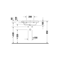 Duravit DuraStyle Waschtisch 480x650x165mm, Weiß Hochglanz, Rechteckig, 1 Waschplat... DURAVIT-2320650000 4021534854316 (Abb. 1)