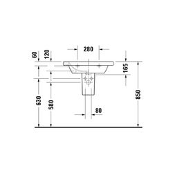 Duravit DuraStyle Waschtisch 480x650x165mm, Weiß Hochglanz, Rechteckig, 1 Waschplat... DURAVIT-2320650000 4021534854316 (Abb. 1)