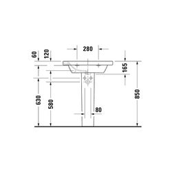 Duravit DuraStyle Waschtisch 480x650x165mm, Weiß Hochglanz, Rechteckig, 1 Waschplat... DURAVIT-2320650000 4021534854316 (Abb. 1)