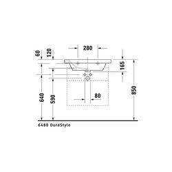 Duravit DuraStyle Waschtisch 480x650x165mm, Weiß Hochglanz, Rechteckig, 1 Waschplat... DURAVIT-2320650000 4021534854316 (Abb. 1)