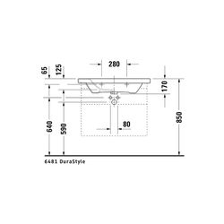 Duravit DuraStyle Waschtisch 480x800x170mm, Weiß Hochglanz, Rechteckig, 1 Waschplat... DURAVIT-2320800000 4021534850721 (Abb. 1)