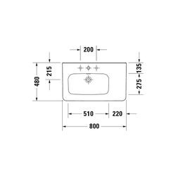 Duravit DuraStyle Waschtisch 480x800x170mm, WonderGliss, Weiß Hochglanz, Rechtecki... DURAVIT-23258000001 4021534894299 (Abb. 1)
