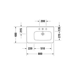 Duravit DuraStyle Waschtisch 480x800x170mm, WonderGliss, Weiß Hochglanz, Rechtecki... DURAVIT-23268000001 4021534894282 (Abb. 1)