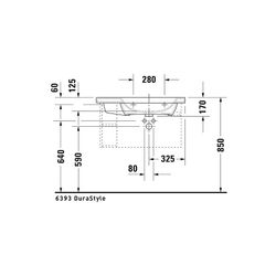 Duravit DuraStyle Waschtisch 480x800x170mm, WonderGliss, Weiß Hochglanz, Rechtecki... DURAVIT-23268000001 4021534894282 (Abb. 1)