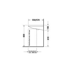 Duravit DuraStyle Waschtisch 570x650x170mm wandhäng., Weiß Hochglanz, Rechteckig, ... DURAVIT-23306500701 4021534958717 (Abb. 1)
