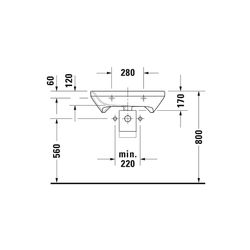 Duravit DuraStyle Waschtisch 570x650x170mm wandhäng., Weiß Hochglanz, Rechteckig, ... DURAVIT-23306500701 4021534958717 (Abb. 1)
