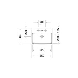 Duravit ME by Starck Waschtisch 440x550x180mm wandhäng., Weiß SDM, Rechteckig, 1 Wa... DURAVIT-2335553200 4053424892702 (Abb. 1)