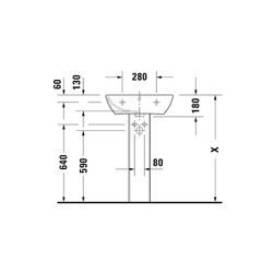 Duravit ME by Starck Waschtisch 440x550x180mm wandhäng., Weiß SDM, Rechteckig, 1 Wa... DURAVIT-2335553200 4053424892702 (Abb. 1)