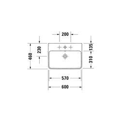 Duravit ME by Starck Waschtisch 460x600x180mm wandhäng., Weiß Hochglanz, Rechteckig... DURAVIT-2335600000 4021534966576 (Abb. 1)