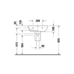 Duravit ME by Starck Waschtisch 460x600x180mm wandhäng., Weiß Hochglanz, Rechteckig... DURAVIT-2335600000 4021534966576 (Abb. 1)