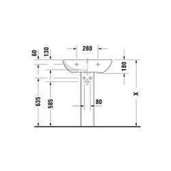Duravit ME by Starck Waschtisch 490x650x180mm wandhäng., Weiß Hochglanz, Rechteckig... DURAVIT-2335650000 4021534966613 (Abb. 1)