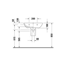 Duravit ME by Starck Waschtisch 490x650x180mm wandhäng., Weiß Hochglanz, Rechteckig... DURAVIT-2335650000 4021534966613 (Abb. 1)