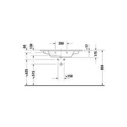 Duravit ME by Starck Waschtisch 490x1030x175mm, WonderGliss, Weiß SDM, Rechteckig,... DURAVIT-23361032601 4053424892870 (Abb. 1)