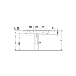 Duravit ME by Starck Waschtisch 490x1230x180mm WonderGliss Weiß Hochglanz, Rechtec... DURAVIT-23361200001 4053424052076 (Abb. 1)