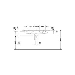 Duravit ME by Starck Waschtisch 490x1230x180mm WonderGliss Weiß Hochglanz, Rechtec... DURAVIT-23361200001 4053424052076 (Abb. 1)