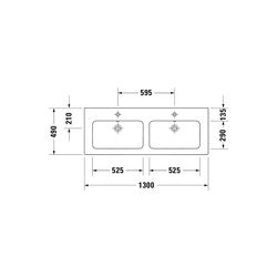 Duravit ME by Starck Doppelwaschtisch 490x1300x180mm wh, Weiß SM, Rechteckig, Wond... DURAVIT-23361332601 4053424892993 (Abb. 1)
