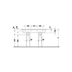Duravit ME by Starck Doppelwaschtisch 490x1300x180mm wh, Weiß SM, Rechteckig, Wond... DURAVIT-23361332601 4053424892993 (Abb. 1)