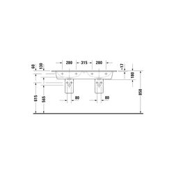 Duravit ME by Starck Doppelwaschtisch 490x1300x180mm wh, Weiß SM, Rechteckig, Wond... DURAVIT-23361332601 4053424892993 (Abb. 1)