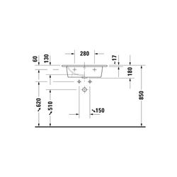 Duravit ME by Starck Waschtisch 490x630x180mm, Weiß Hochglanz, Rechteckig, 1 Waschp... DURAVIT-2336630000 4053424052014 (Abb. 1)